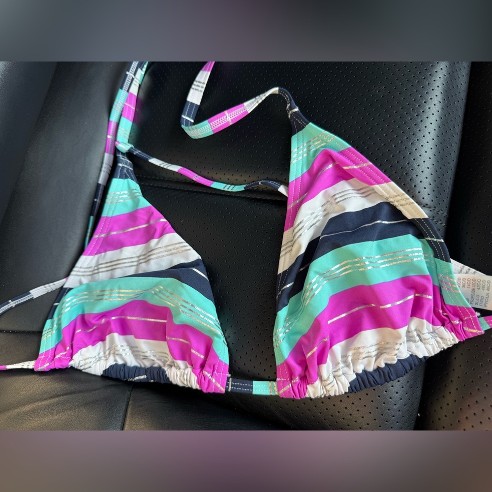 Striped Multicolor Bikini Top